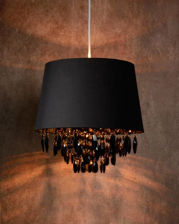 Lucide DOLTI - Lámpara colgante - Ø 30 cm - 1xE27 - Negro - ambiente 1
